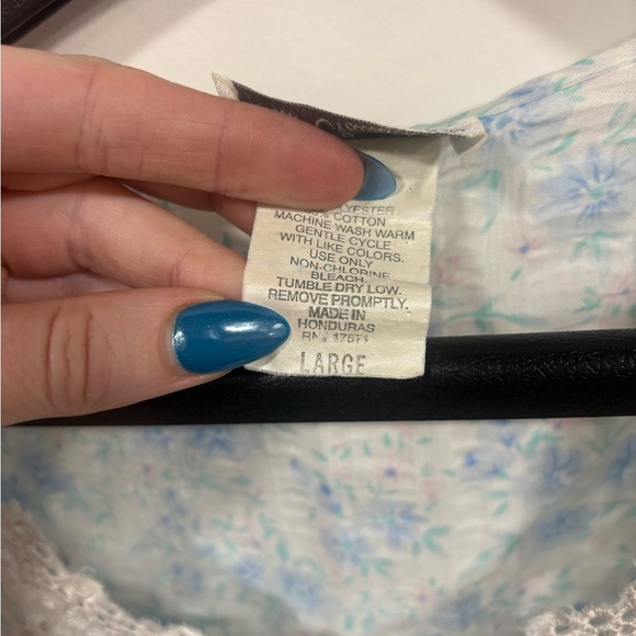 Women's Blue Floral Nightgown - Picture 4 of 4